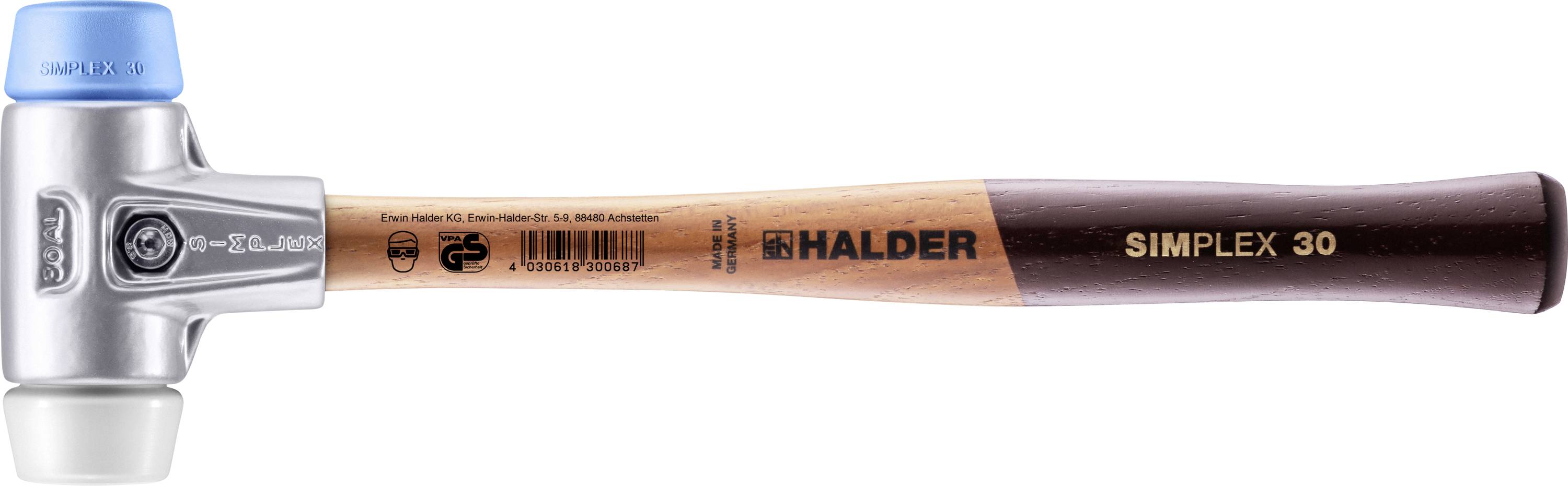Halder SIMPLEX 3117.030 Schonhammer ergonomischer Griff, mittelhart, weich 185g 295mm 1St.
