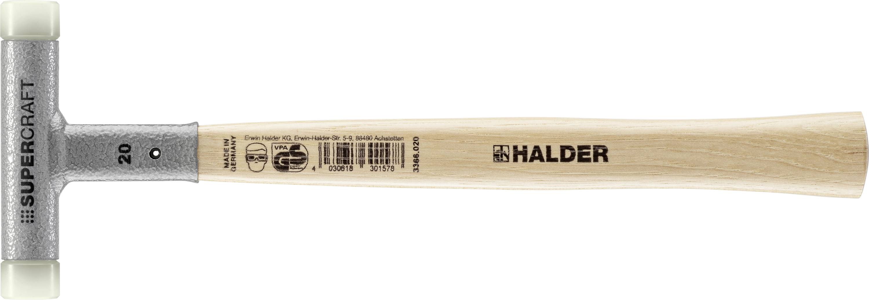 Halder SUPERCRAFT 3366.020 Schonhammer ergonomischer Griff, hart, rückschlagsfrei 245g 300mm 1St.