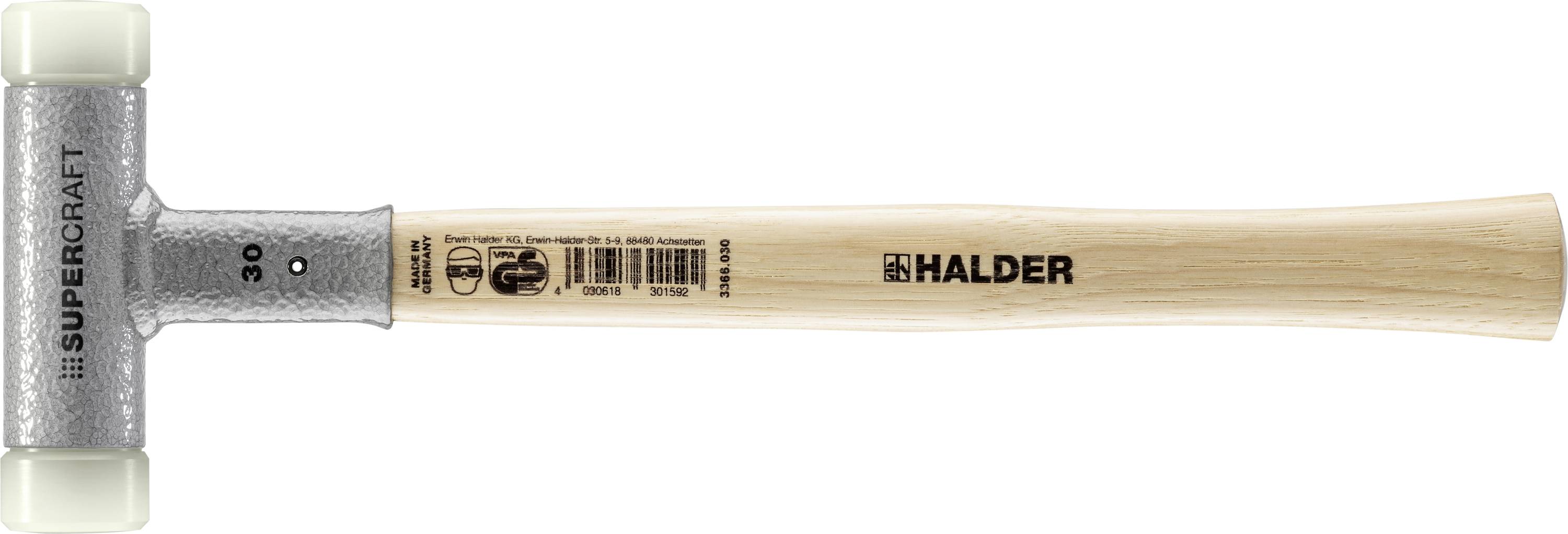 Halder SUPERCRAFT 3366.030 Schonhammer ergonomischer Griff, hart, rückschlagsfrei 460g 330mm 1St.