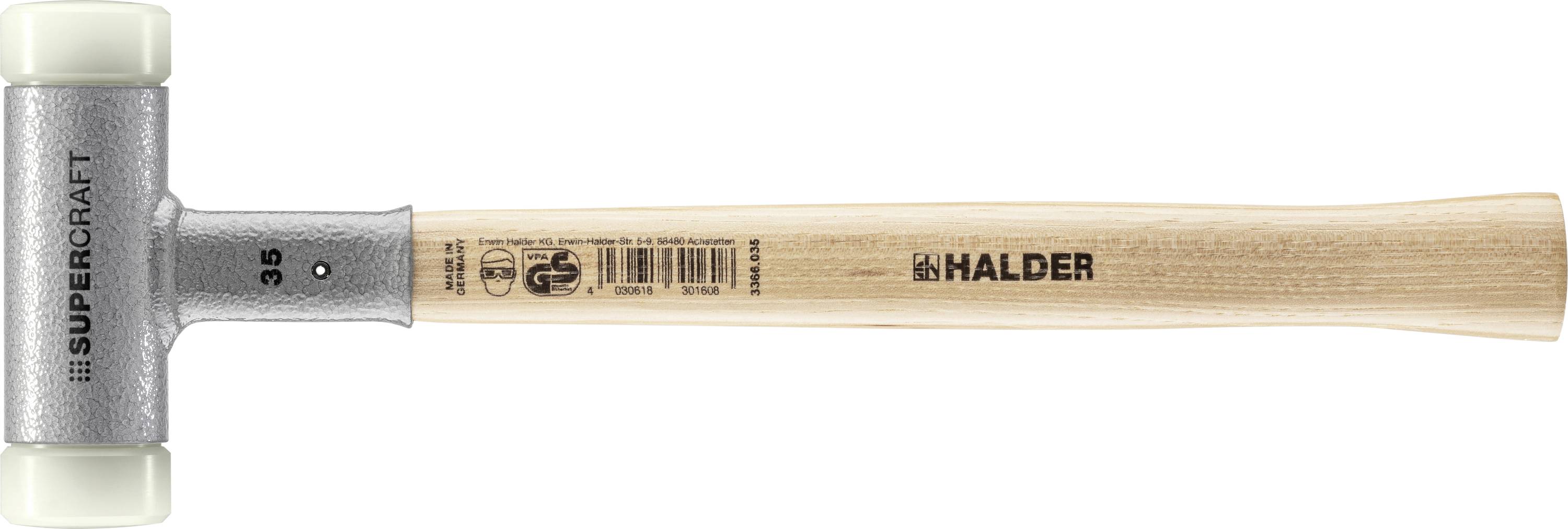 Halder SUPERCRAFT 3366.035 Schonhammer ergonomischer Griff, hart, rückschlagsfrei 560g 335mm 1St.
