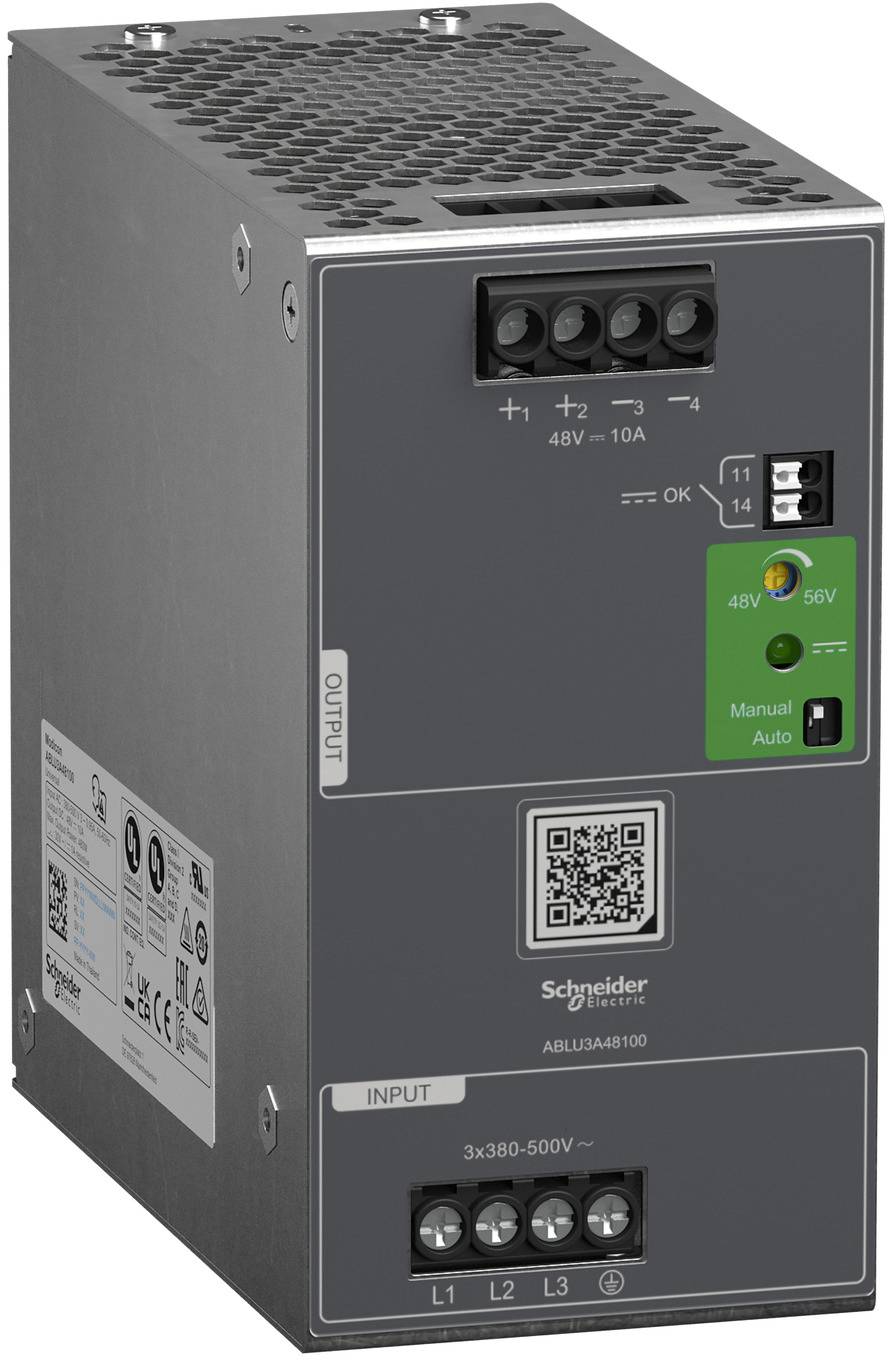 Schneider Electric ABLU3A48100 Spannungsversorgung, Modicon ABLU, Universal, getaktet, 380-500V AC, 3-phasig, 48V DC, 10A, 480W
