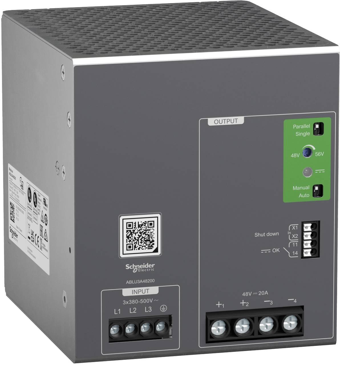 Schneider Electric ABLU3A48200 Spannungsversorgung, Modicon ABLU, Universal, getaktet, 380-500V AC, 3-phasig, 48V DC, 20A, 960W