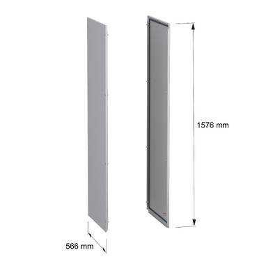 Schneider Electric NSY2SPN166 Seitenwände, Außenbefestigung, PanelSeT SFN, für elektrische Gehäuse H 1600 x T 600 mm, 2er-Set