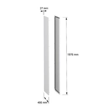Schneider Electric NSY2SPN205ED Seitenwände, Außenbefestigung, PrismaSeT HD, für elektrische Gehäuse H 2000 x T 500mm, RAL9003