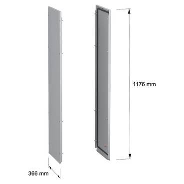 Schneider Electric NSY2SPN124 Seitenwände, Außenbefestigung, PanelSeT SFN, für elektrische Gehäuse H 1200 x T 400 mm, 2er-Set