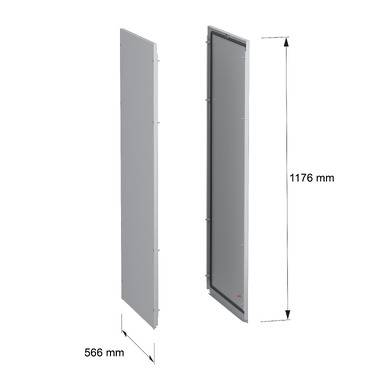 Schneider Electric NSY2SPN126 Seitenwände, Außenbefestigung, PanelSeT SFN, für elektrische Gehäuse H 1200 x T 600 mm, 2er-Set