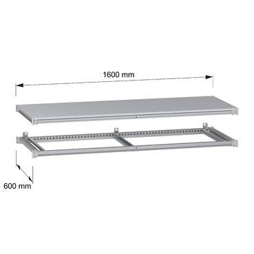 Schneider Electric NSYSFNC166 Unterer und oberer Rahmen, PanelSeT SFN, für elektrische Gehäuse B 1600 x T 600 mm, inklusive Dach