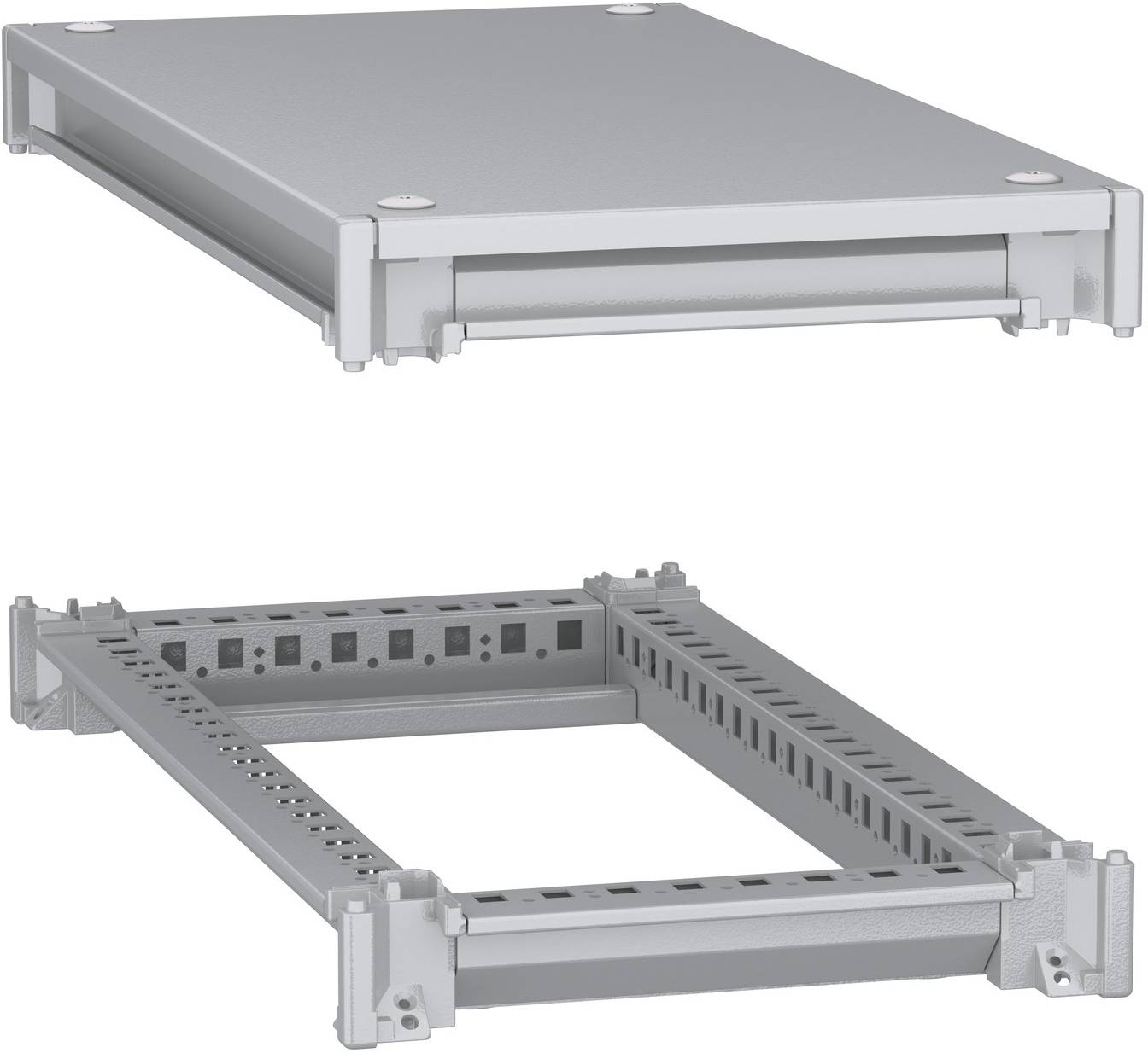 Schneider Electric NSYSFNC36 Unterer und oberer Rahmen, PanelSeT SFN, für elektrische Gehäuse B 300 x T 600 mm, inklusive Dach