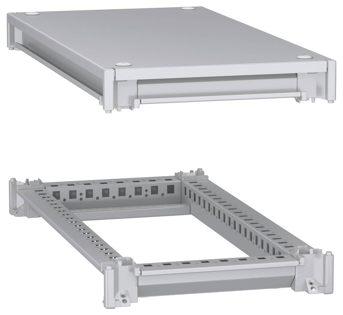 Schneider Electric NSYSFNC36 Unterer und oberer Rahmen, PanelSeT SFN, für elektrische Gehäuse B 300 x T 600 mm, inklusive Dach