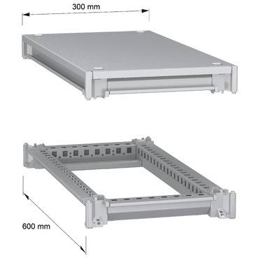 Schneider Electric NSYSFNC36 Unterer und oberer Rahmen, PanelSeT SFN, für elektrische Gehäuse B 300 x T 600 mm, inklusive Dach