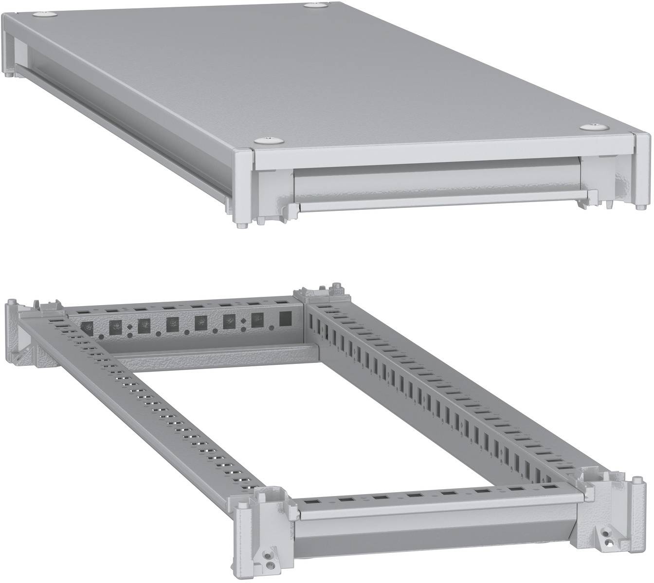 Schneider Electric NSYSFNC38 Unterer und oberer Rahmen, PanelSeT SFN, für elektrische Gehäuse B 300 x T 800 mm, inklusive Dach