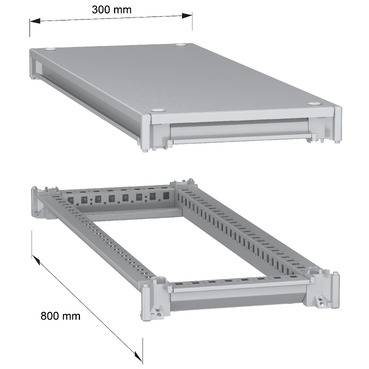 Schneider Electric NSYSFNC38 Unterer und oberer Rahmen, PanelSeT SFN, für elektrische Gehäuse B 300 x T 800 mm, inklusive Dach