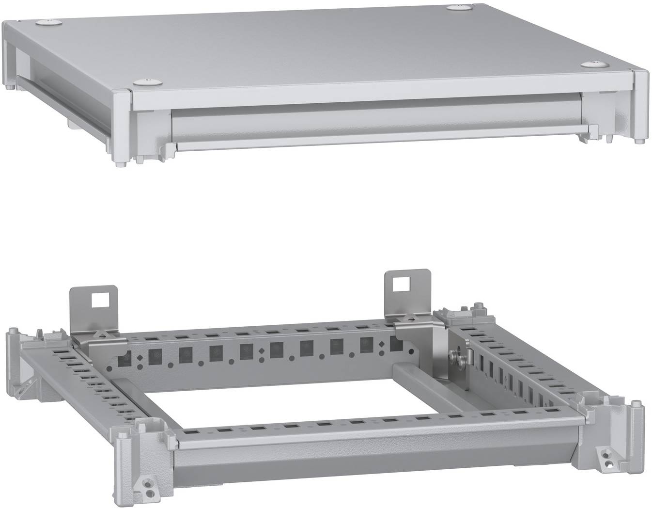 Schneider Electric NSYSFNC44 Unterer und oberer Rahmen, PanelSeT SFN, für elektrische Gehäuse B 400 x T 400 mm, inklusive Dach