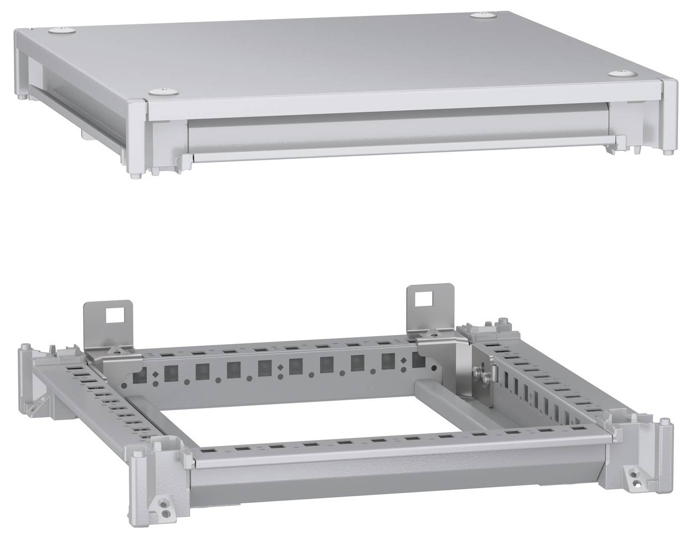 Schneider Electric NSYSFNC44 Unterer und oberer Rahmen, PanelSeT SFN, für elektrische Gehäuse B 400 x T 400 mm, inklusive Dach