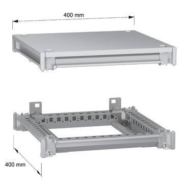Schneider Electric NSYSFNC44 Unterer und oberer Rahmen, PanelSeT SFN, für elektrische Gehäuse B 400 x T 400 mm, inklusive Dach