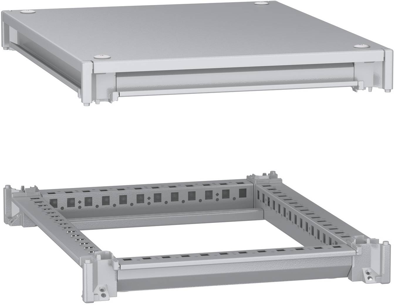 Schneider Electric NSYSFNC45 Unterer und oberer Rahmen, PanelSeT SFN, für elektrische Gehäuse B 400 x T 500 mm, inklusive Dach