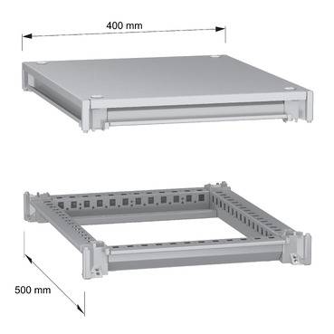 Schneider Electric NSYSFNC45 Unterer und oberer Rahmen, PanelSeT SFN, für elektrische Gehäuse B 400 x T 500 mm, inklusive Dach