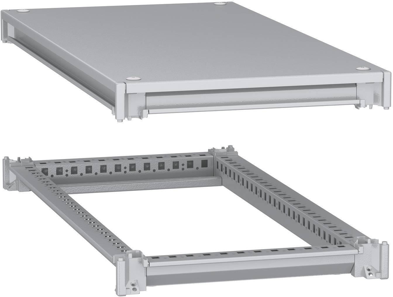 Schneider Electric NSYSFNC48 Unterer und oberer Rahmen, PanelSeT SFN, für elektrische Gehäuse B 400 x T 800 mm, inklusive Dach