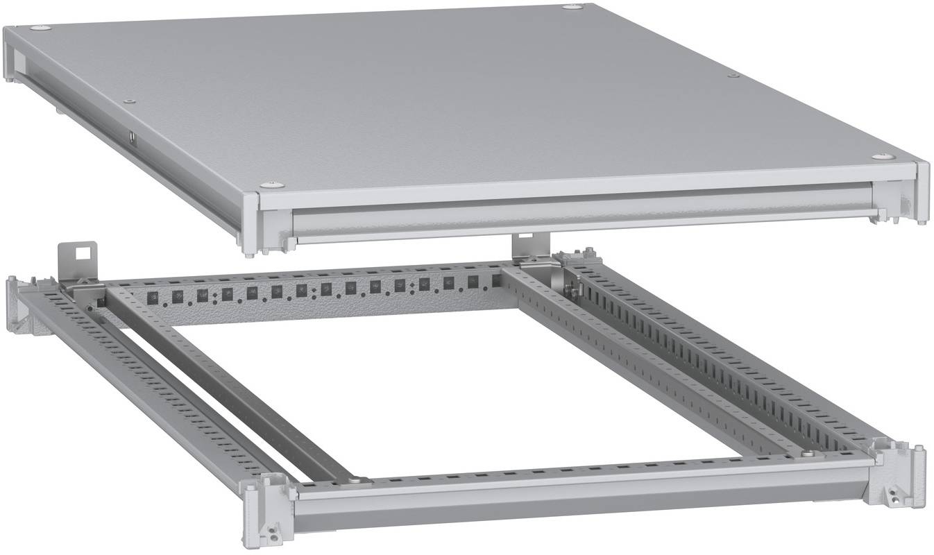 Schneider Electric NSYSFNC610 Unterer und oberer Rahmen, PanelSeT SFN, für elektrische Gehäuse B 600 x T 1000 mm, inklusive Dach