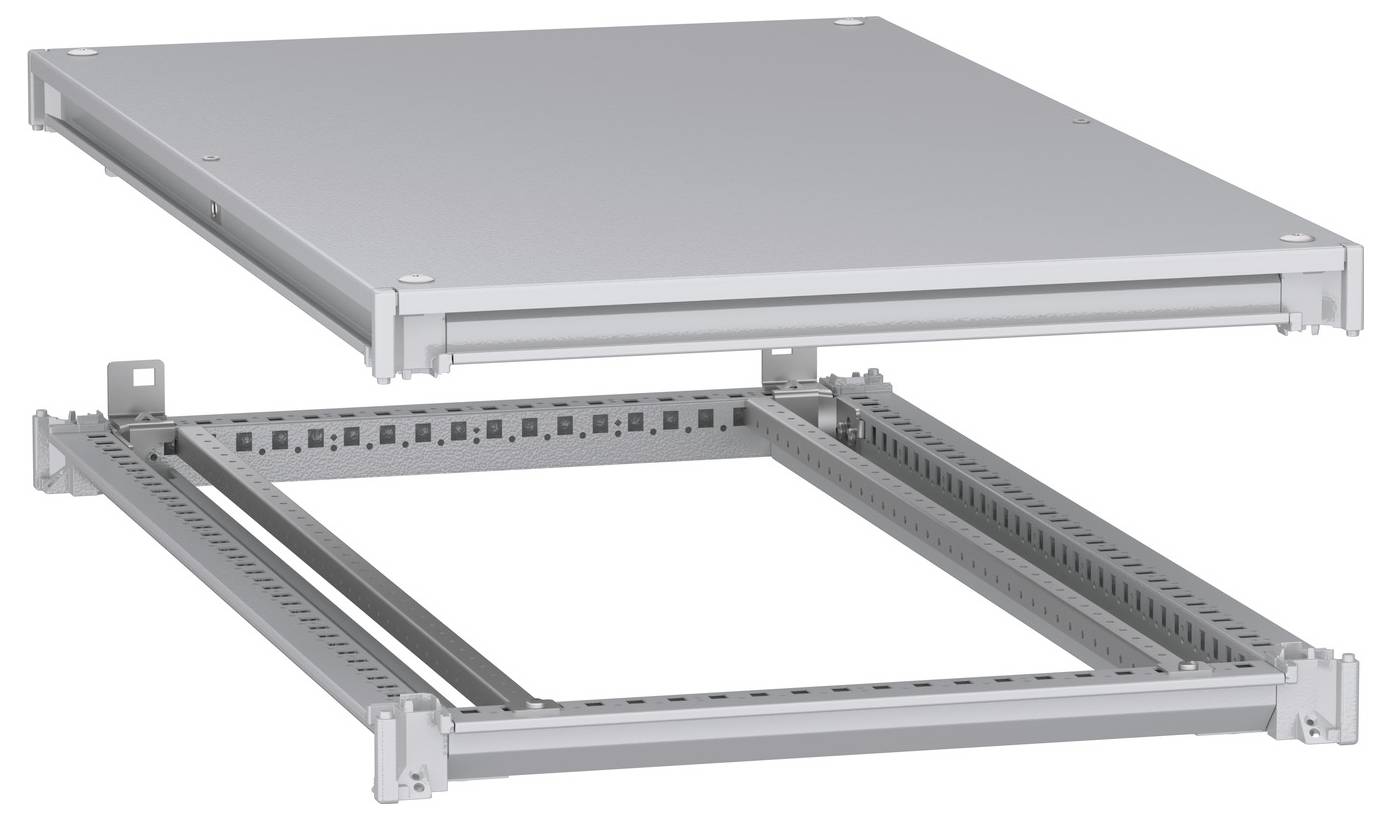 Schneider Electric NSYSFNC610 Unterer und oberer Rahmen, PanelSeT SFN, für elektrische Gehäuse B 600 x T 1000 mm, inklusive Dach