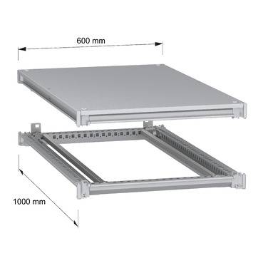 Schneider Electric NSYSFNC610 Unterer und oberer Rahmen, PanelSeT SFN, für elektrische Gehäuse B 600 x T 1000 mm, inklusive Dach