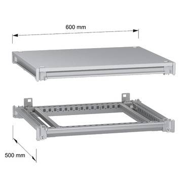 Schneider Electric NSYSFNC65 Unterer und oberer Rahmen, PanelSeT SFN, für elektrische Gehäuse B 600 x T 500 mm, inklusive Dach