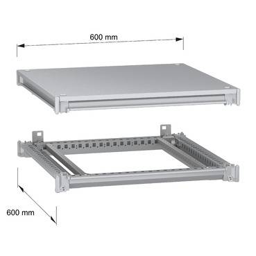 Schneider Electric NSYSFNC66 Unterer und oberer Rahmen, PanelSeT SFN, für elektrische Gehäuse B 600 x T 600 mm, inklusive Dach