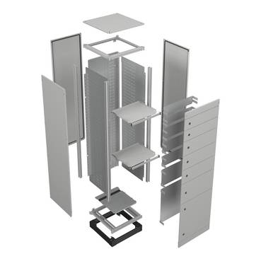 Schneider Electric NSYSFNC66 Unterer und oberer Rahmen, PanelSeT SFN, für elektrische Gehäuse B 600 x T 600 mm, inklusive Dach
