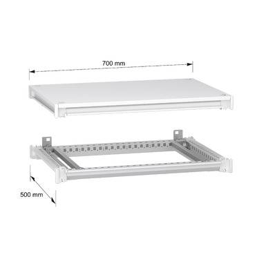 Schneider Electric NSYSFNC75ED Unterer und oberer Rahmen, PrismaSeT HD, für elektrische Gehäuse B 700 x T 500 mm, inklusive Dach