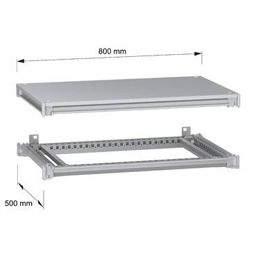 Schneider Electric NSYSFNC85 Unterer und oberer Rahmen, PanelSeT SFN, für elektrische Gehäuse B 800 x T 500 mm, inklusive Dach