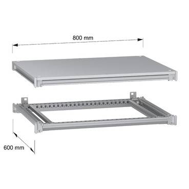 Schneider Electric NSYSFNC86 Unterer und oberer Rahmen, PanelSeT SFN, für elektrische Gehäuse B 800 x T 600 mm, inklusive Dach