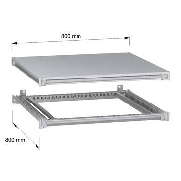 Schneider Electric NSYSFNC88 Unterer und oberer Rahmen, PanelSeT SFN, für elektrische Gehäuse B 800 x T 800 mm, inklusive Dach