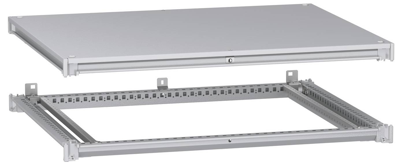 Schneider Electric NSYSFNC108 Unterer und oberer Rahmen, PanelSeT SFN, für elektrische Gehäuse B 1000 x T 800 mm, inklusive Dach