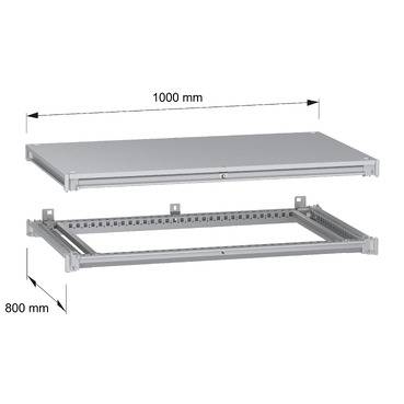 Schneider Electric NSYSFNC108 Unterer und oberer Rahmen, PanelSeT SFN, für elektrische Gehäuse B 1000 x T 800 mm, inklusive Dach