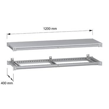Schneider Electric NSYSFNC124 Unterer und oberer Rahmen, PanelSeT SFN, für elektrische Gehäuse B 1200 x T 400 mm, inklusive Dach
