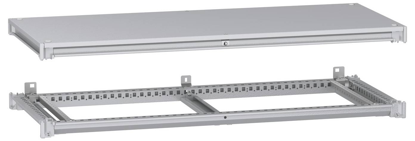 Schneider Electric NSYSFNC125 Unterer und oberer Rahmen, PanelSeT SFN, für elektrische Gehäuse B 1200 x T 500 mm, inklusive Dach