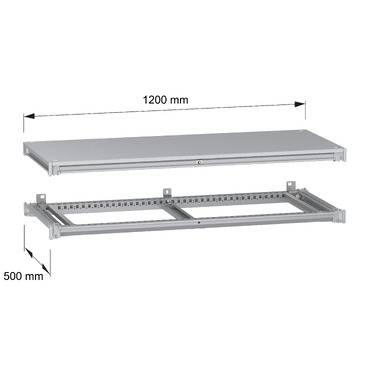 Schneider Electric NSYSFNC125 Unterer und oberer Rahmen, PanelSeT SFN, für elektrische Gehäuse B 1200 x T 500 mm, inklusive Dach