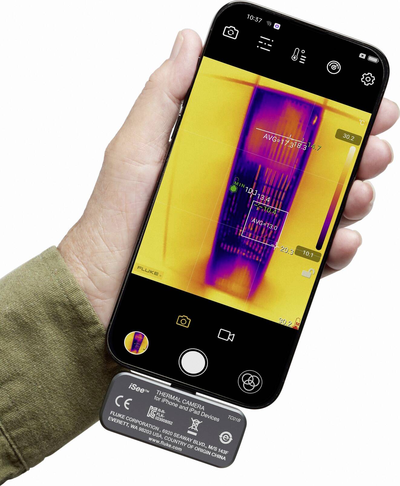 Fluke FLUKE-TC01B 25HZ Wärmebildkamera -20 bis +550 °C 256 x 192 Pixel 25 Hz