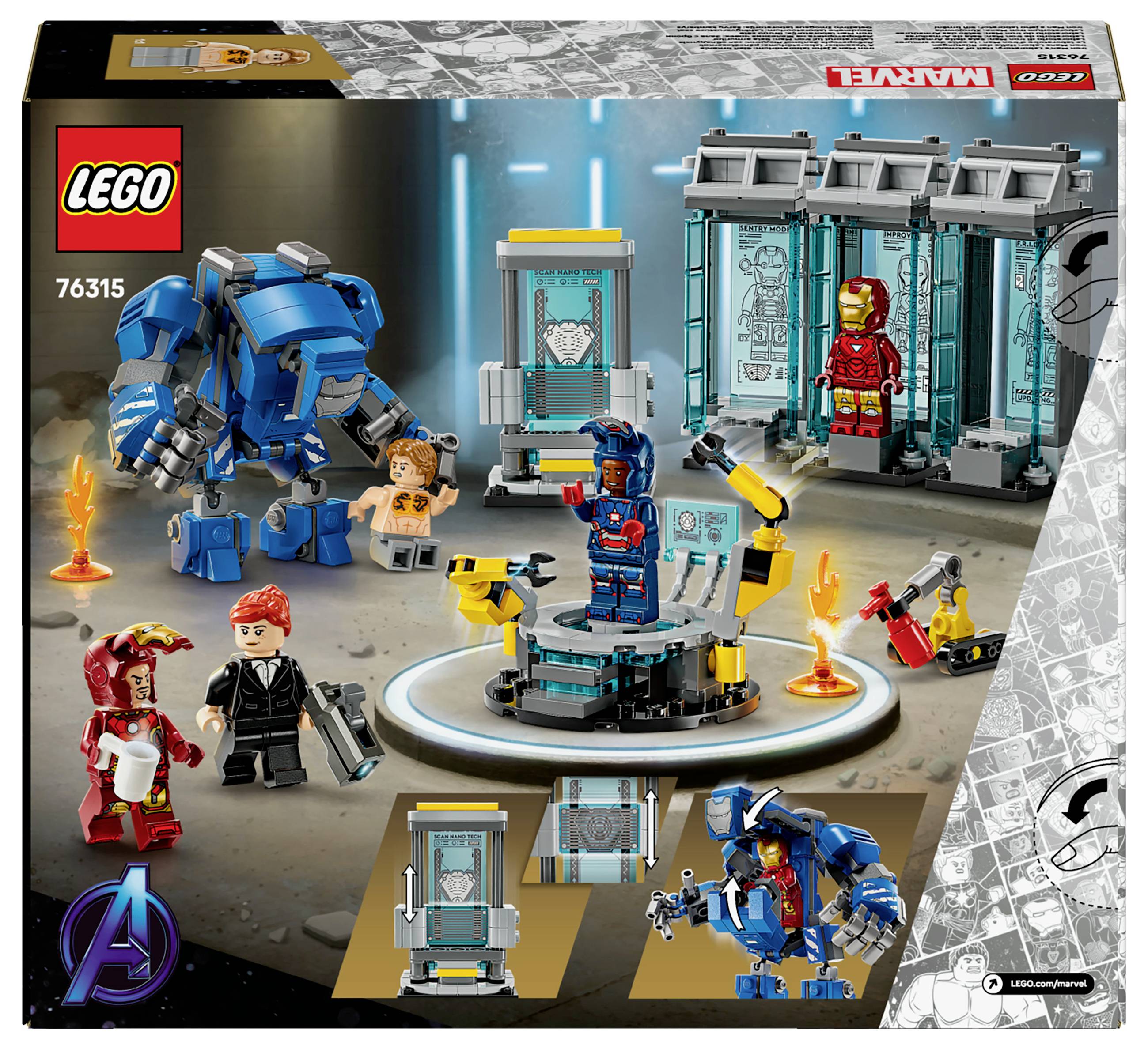 76315 LEGO® MARVEL SUPER HEROES Iron Mans Labor: Halle der Rüstungen
