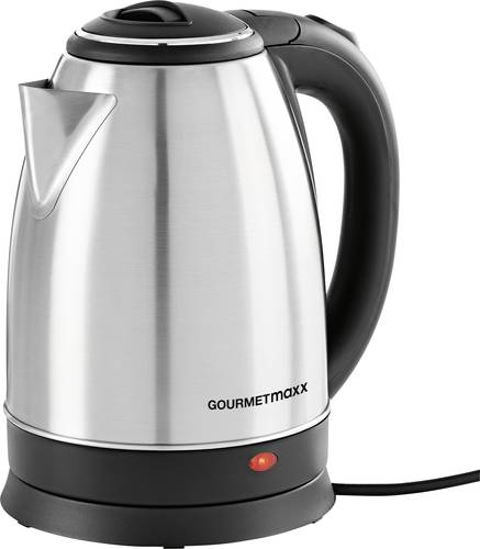 GourmetMaxx Wasserkocher schnurlos Edelstahl, Schwarz Fassungsvermögen: 1.8