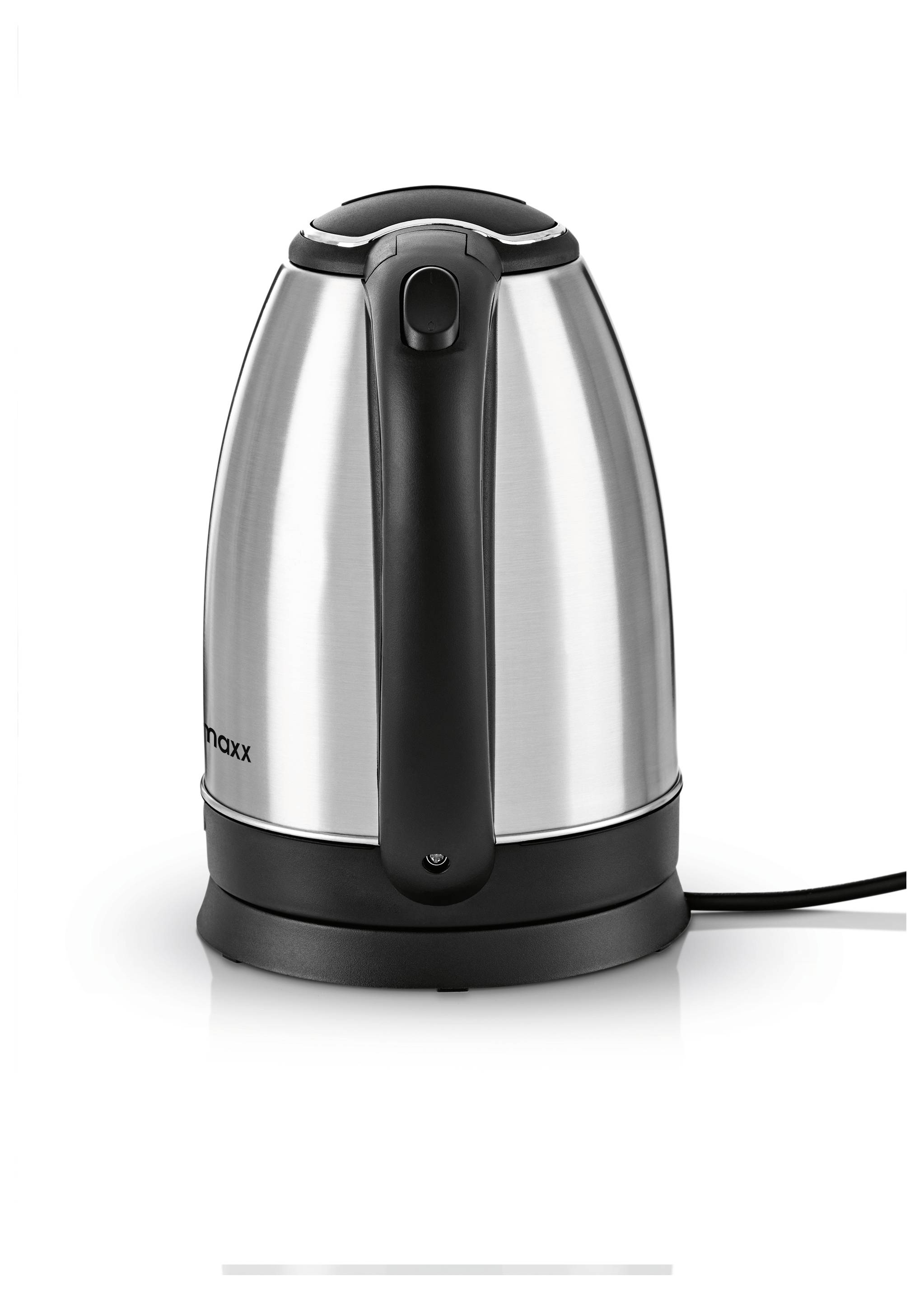 GourmetMaxx Wasserkocher schnurlos Edelstahl, Schwarz Fassungsvermögen: 1.8