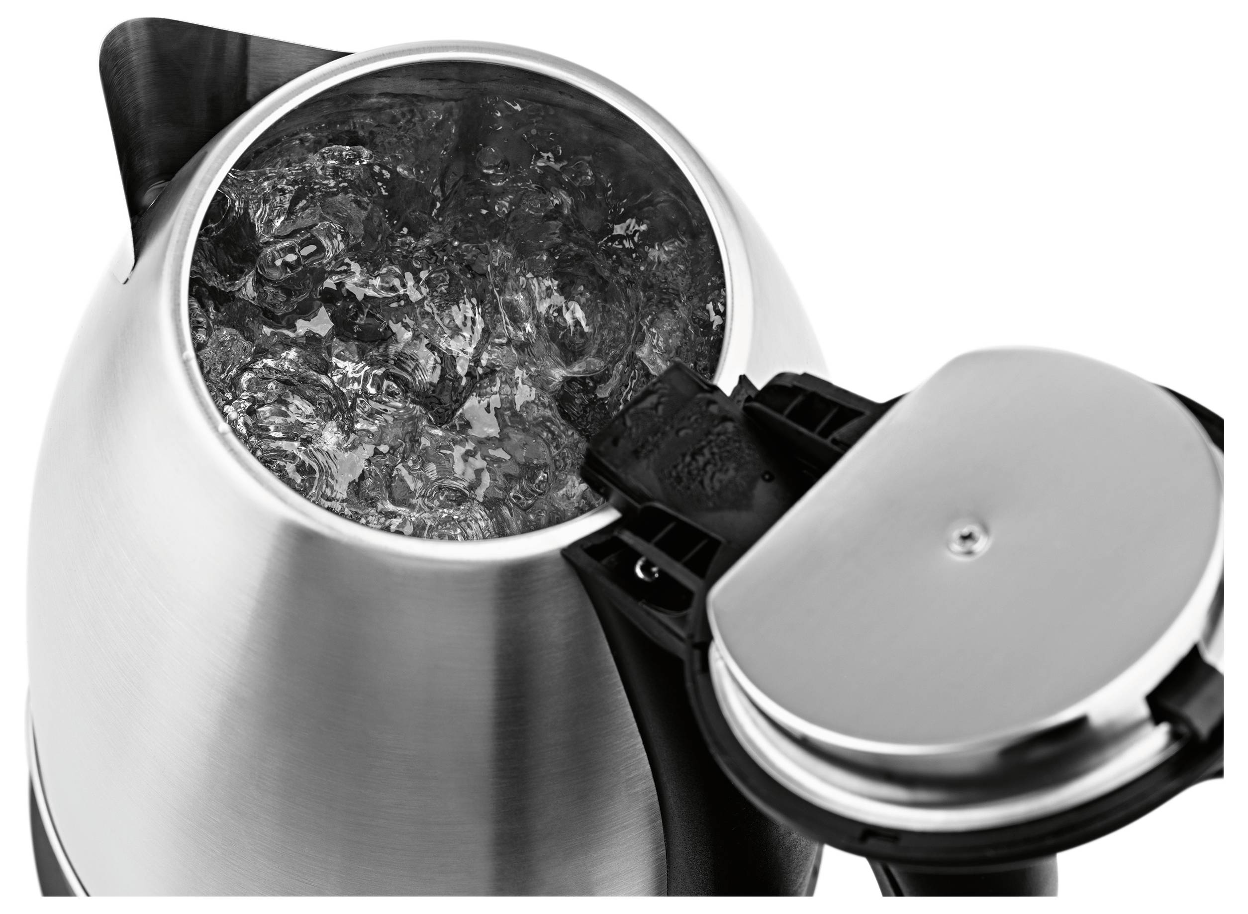 GourmetMaxx Wasserkocher schnurlos Edelstahl, Schwarz Fassungsvermögen: 1.8