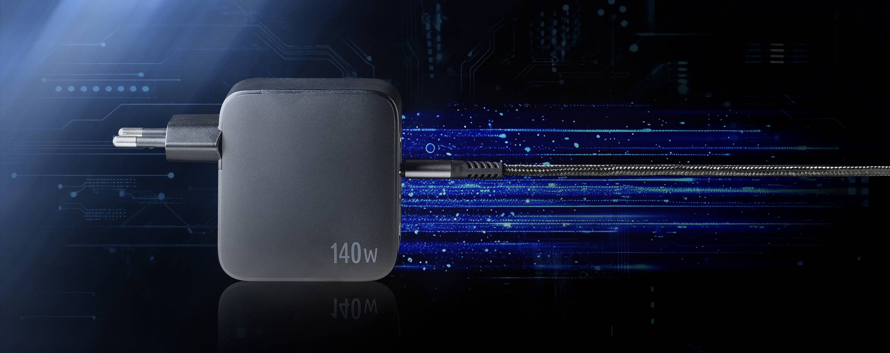 Intenso W140A3C + C520C black USB Ladegerät 140W 3x USB-C®, 1x USB-A QC 4+, USB PD 3.1, PPS Schwarz Innenbereich GaN, USB Power