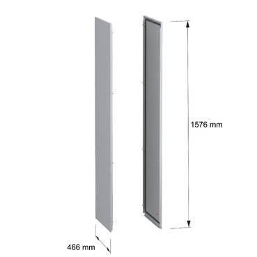 Schneider Electric NSY2SPN165 Seitenwände, Außenbefestigung, PanelSeT SFN, für elektrische Gehäuse H 1600 x T 500 mm, 2er-Set