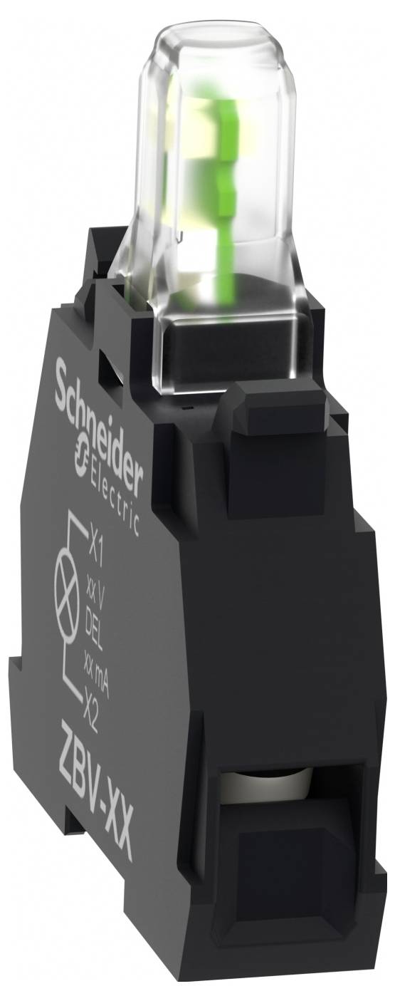 Schneider Electric ZBVJ13 Universelles LED-Modul, Harmony XB4 und XB5, 22mm, 30mm, weiß, Faston Klemme, 12V ACDC LED-Signalleuchte 5 St.