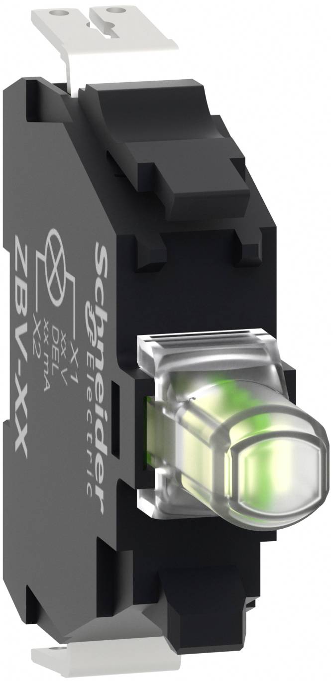 Schneider Electric ZBVJ13 Universelles LED-Modul, Harmony XB4 und XB5, 22mm, 30mm, weiß, Faston Klemme, 12V ACDC LED-Signalleuchte 5 St.