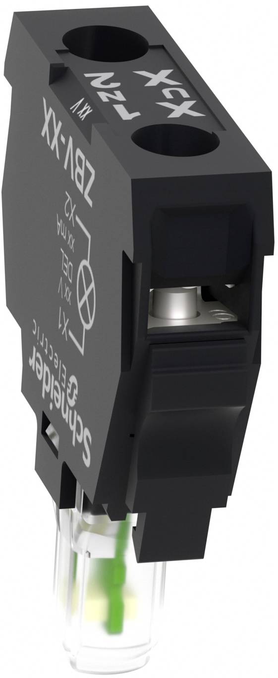 Schneider Electric ZBVJ13 Universelles LED-Modul, Harmony XB4 und XB5, 22mm, 30mm, weiß, Faston Klemme, 12V ACDC LED-Signalleuchte 5 St.