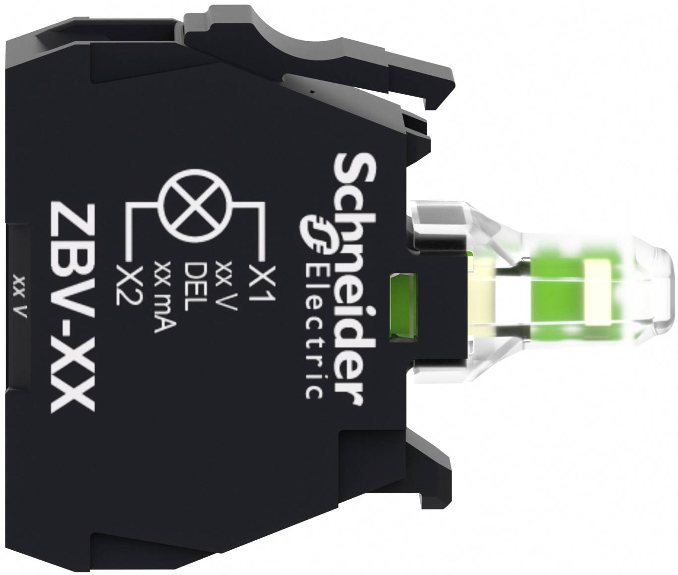 Schneider Electric ZBVJ13 Universelles LED-Modul, Harmony XB4 und XB5, 22mm, 30mm, weiß, Faston Klemme, 12V ACDC LED-Signalleuchte 5 St.