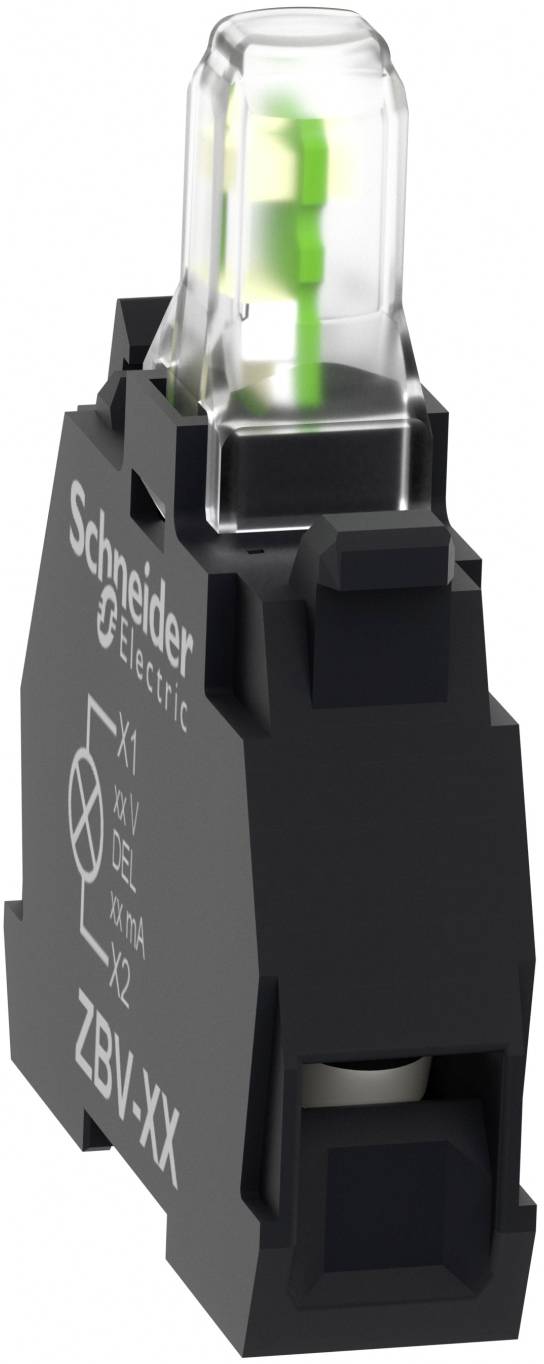 Schneider Electric ZBVJ13 Universelles LED-Modul, Harmony XB4 und XB5, 22mm, 30mm, weiß, Faston Klemme, 12V ACDC LED-Signalleuchte 5 St.