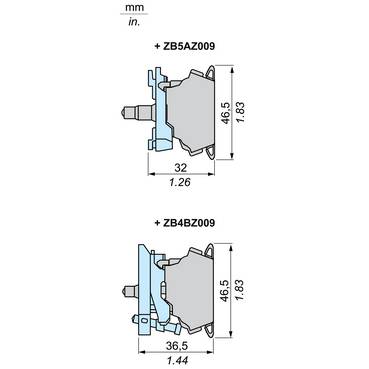 Schneider Electric ZBVJ13 Universelles LED-Modul, Harmony XB4 und XB5, 22mm, 30mm, weiß, Faston Klemme, 12V ACDC LED-Signalleuchte 5 St.